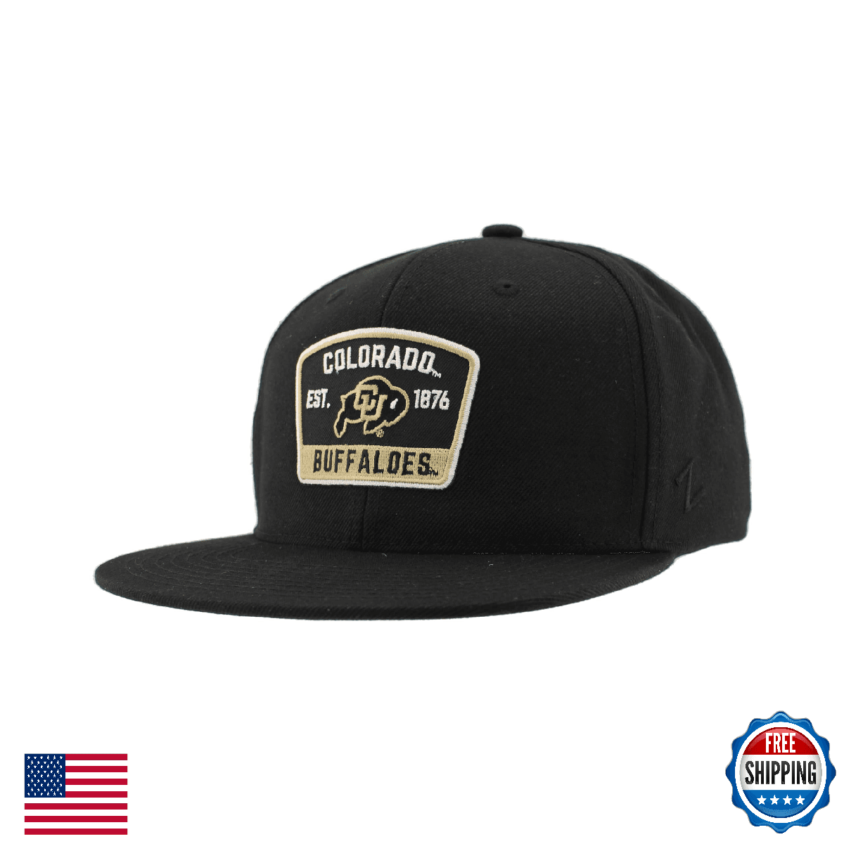 Colorado Buffaloes NCAA Officially Licensed Flat Snapback Hat Z11 Black Adjustab - Image 1