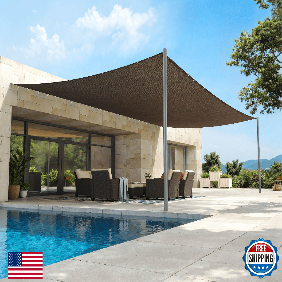 VICLLAX 90% Shade Fabric Sun Shade Cloth with Reinforced Grommets & D-Ring Eyele - Image 1