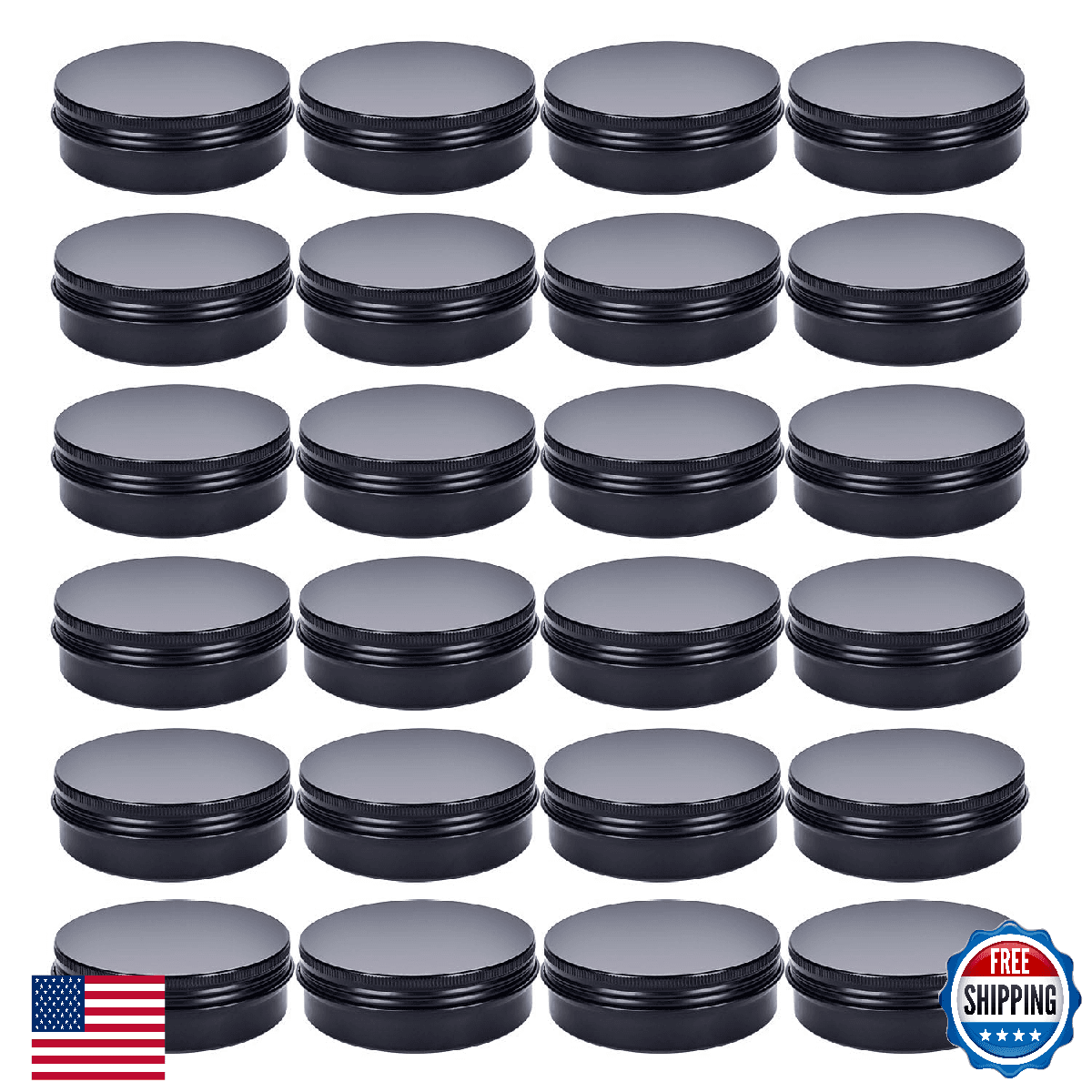 LIYAR 4oz Metal Tins with Lids, 50-Pack Round Screw Top Storage Containers Jars - Image 1