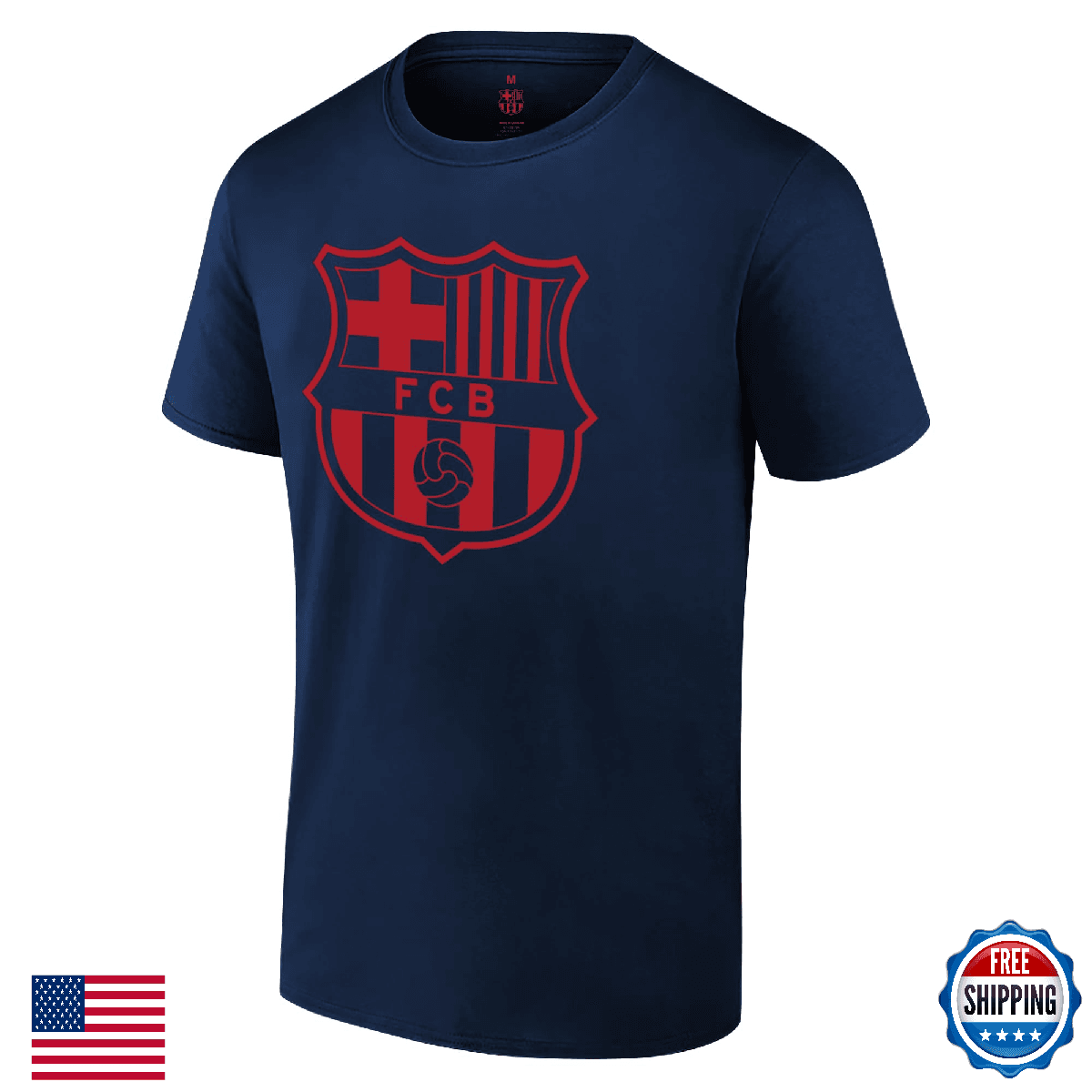 Icon Sports Barcelona FC Soccer Tee - Officially Licensed Unisex Adult Cotton Sh - Image 1