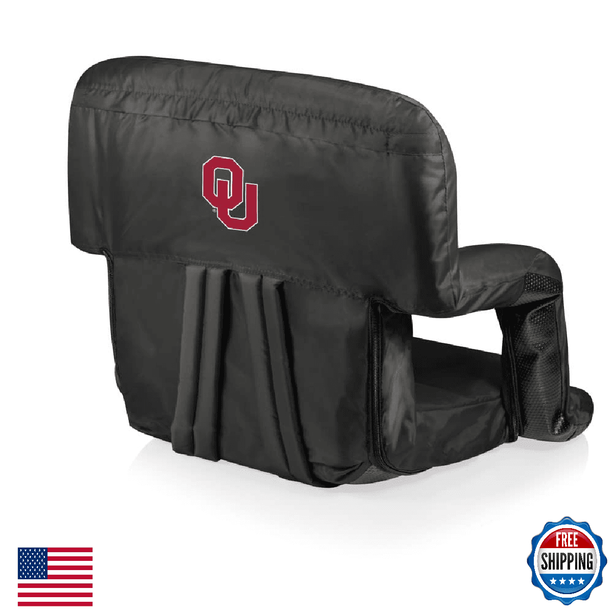 NCAA Oklahoma Sooners Ventura Portable Reclining Stadium Seat - Image 1