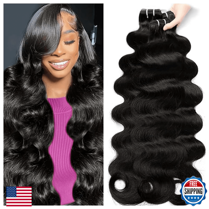 Saiclout Body Wave Bundles Human Hair 12A Brazilian Virgin Human Hair Bundles - Image 1