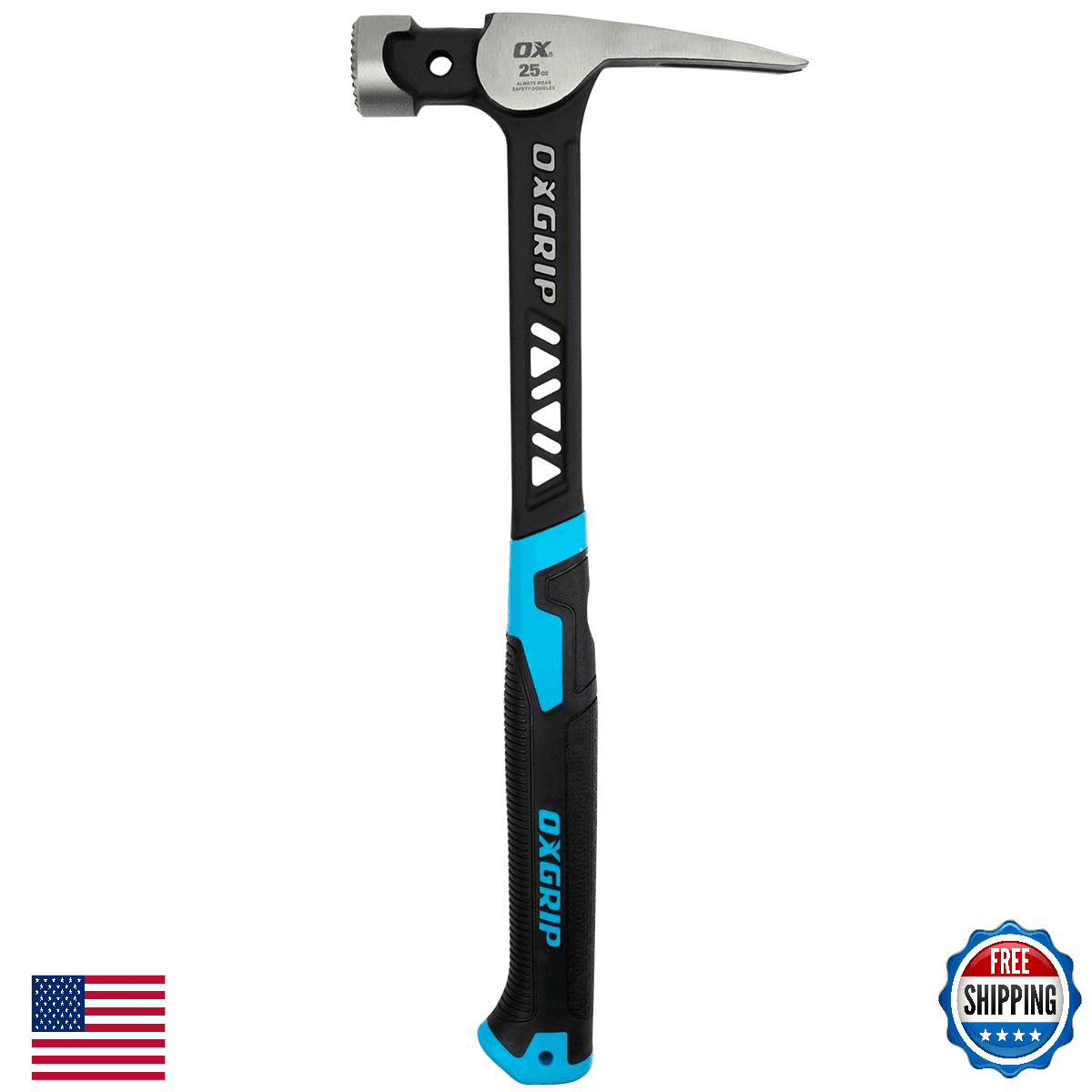 OX Pro 25oz UltraStrike Milled Face Framing Hammer - One-Piece Forged Steel - Image 1