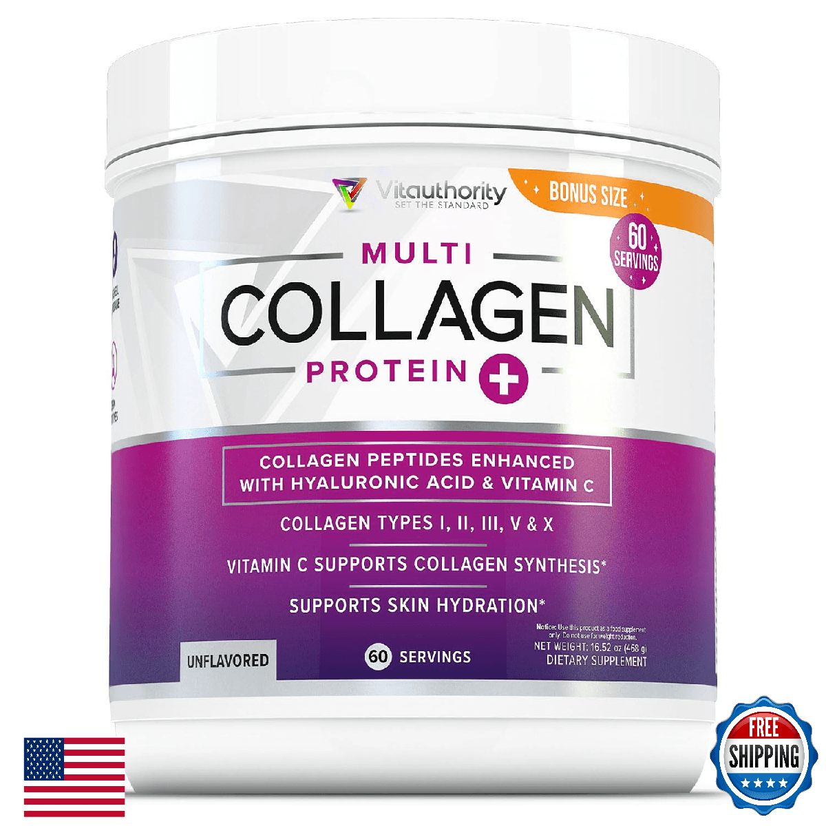 Multi Collagen Peptides Powder for Women - Hydrolyzed Unflavored - Image 1