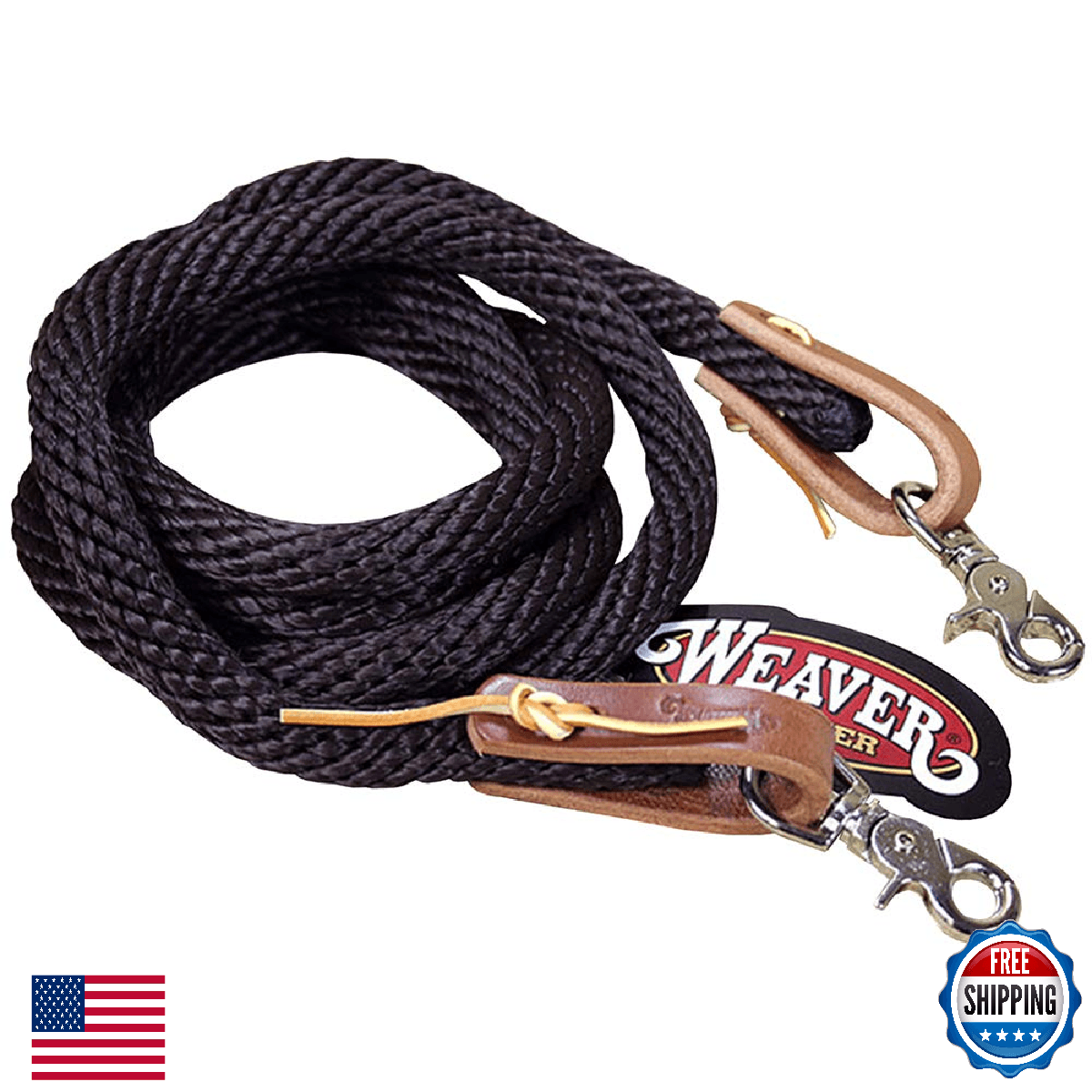 Weaver Equine Poly Roper Reins w/ Scissor Snap, 5/8" x 8' - Image 1