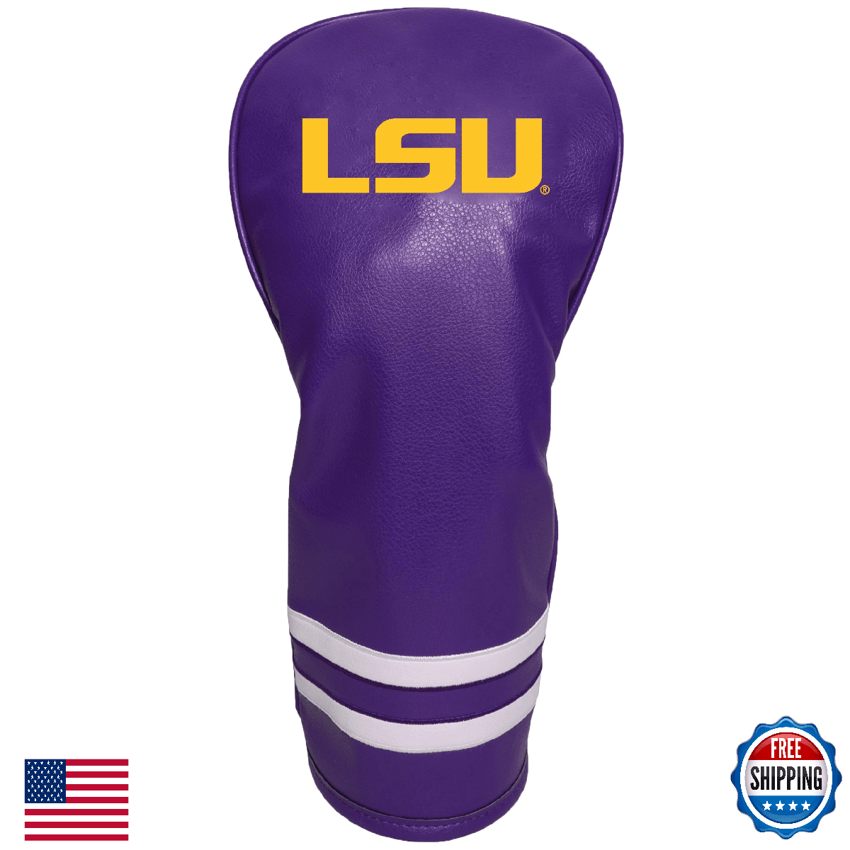 Team Golf NCAA LSU Vintage Fairway Headcover - Fits Hybrid & Utility Clubs - Image 1