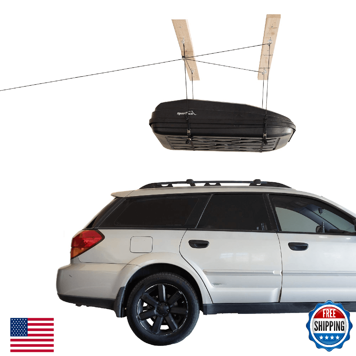 HARKEN Hoister Overhead Garage Cargo Carrier 4-Point Hoist System 90lb Capacity - Image 1