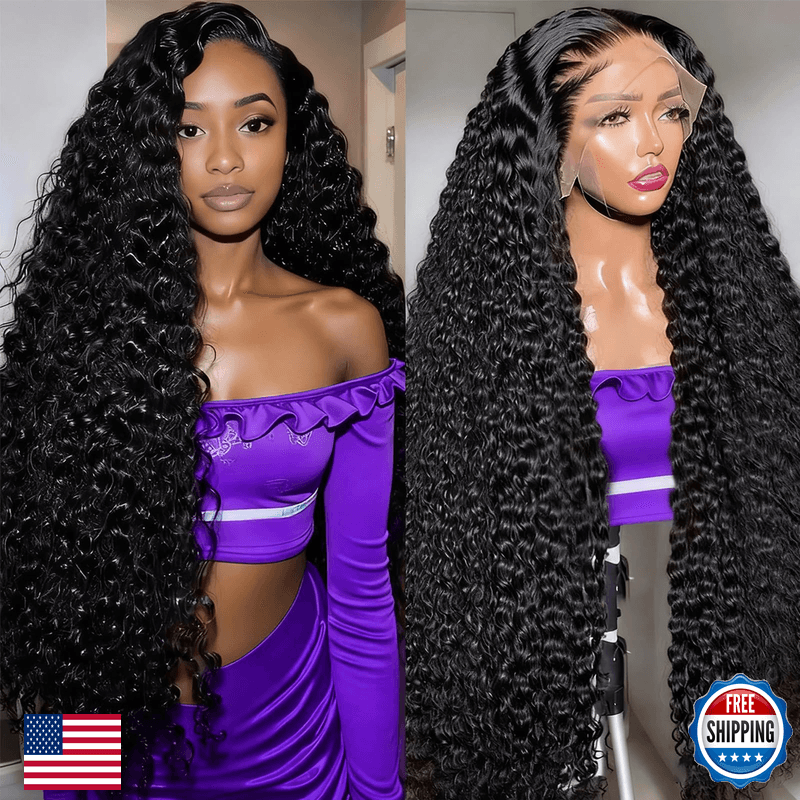Lemeiily 30 Inch Deep Wave Lace Front Wigs Human Hair 13X6 Hd Transparent Lace - Image 1