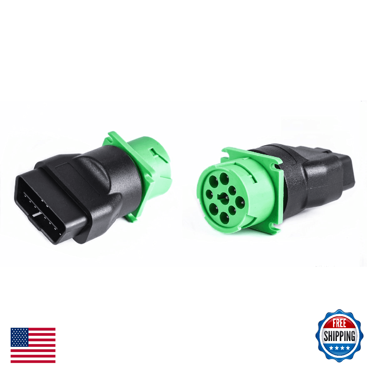 WISDOMHOOD 16pin OBD2 Male to 9pin J1939 Adapter for Truck Freightliner ELD - Image 1