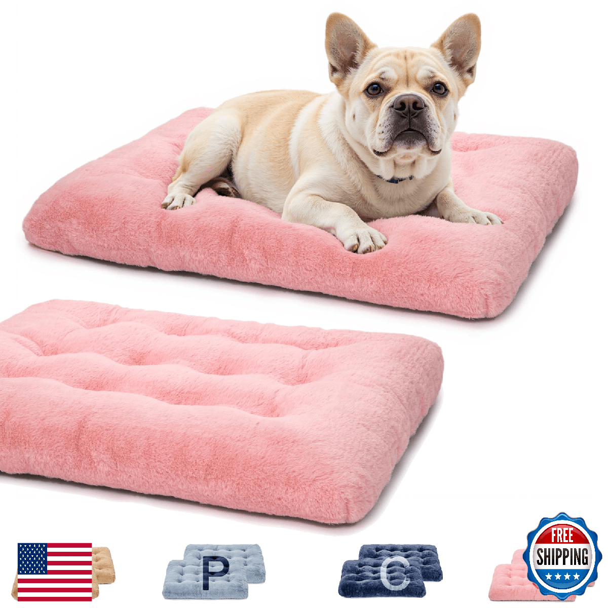 MOIRIG 2 Pack Washable Dog Bed, Deluxe Plush Dog Crate Beds with Anti-Slip, Comf - Image 1