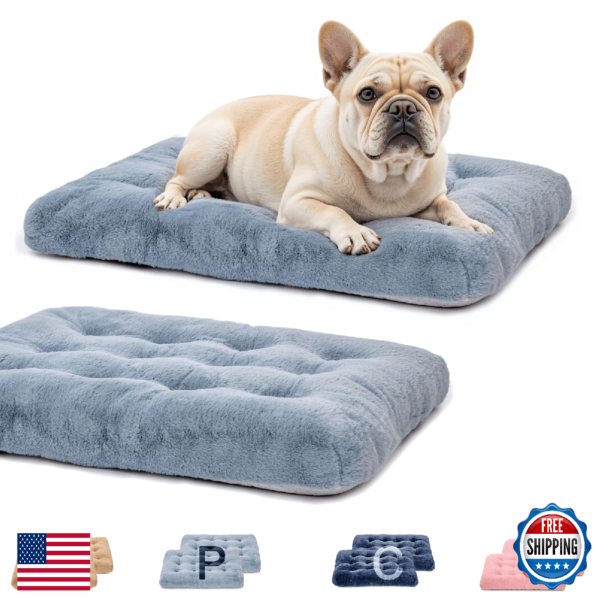 MOIRIG 2 Pack Washable Dog Bed, Deluxe Plush Dog Crate Beds with Anti-Slip, Comf - Image 1