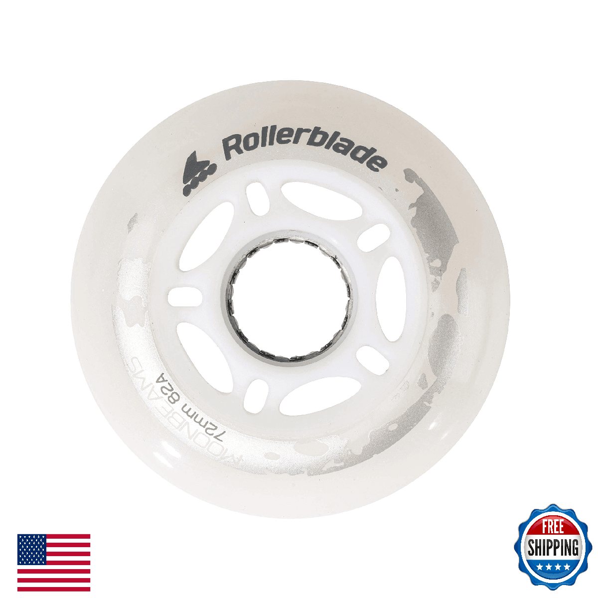 Rollerblade Moonbeam 72mm 82A LED Skate Wheels - 4 Pack - Image 1