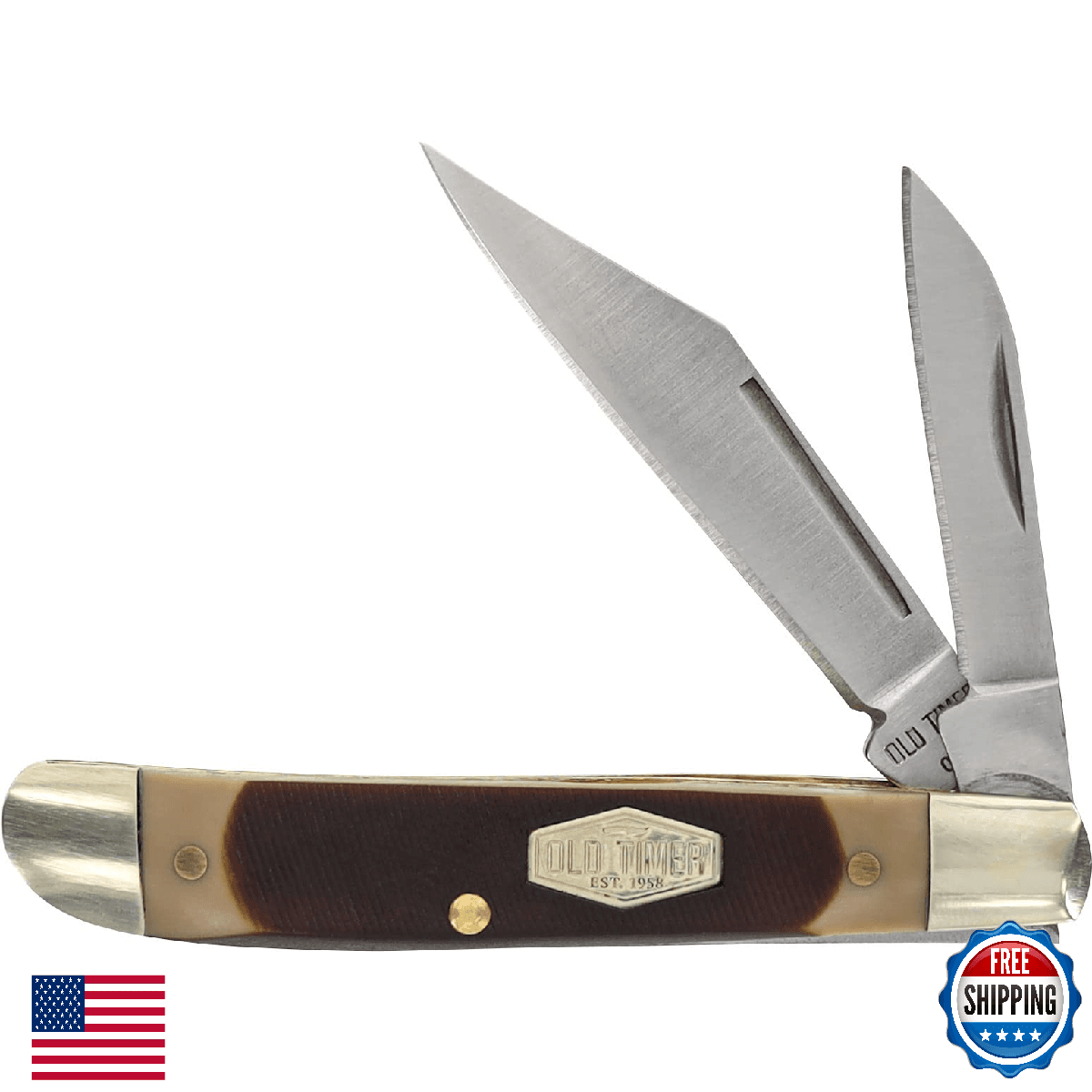 Old Timer 72OT Dog Leg Jack 5.2in Traditional Pocket Knife High Carbon Steel - Image 1