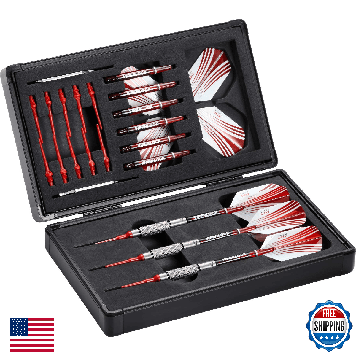Casemaster Sinister Magnetic Aluminum Dart Case - Holds 3 Darts & Accessories - Image 1