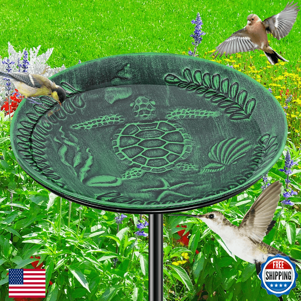 VeyFolzin.st Metal Bird Bath & Feeder for Outside - Detachable, Rust-Proof - Image 1