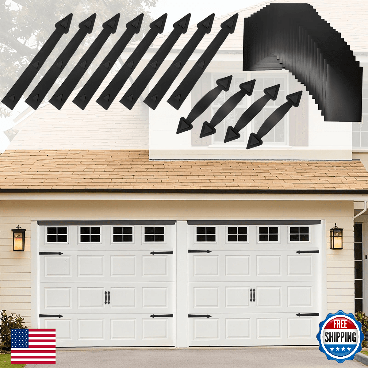 Eapele Magnetic Garage Door Decoration Kit Include 32pcs Magnetic Windows, 8 Fau - Image 1