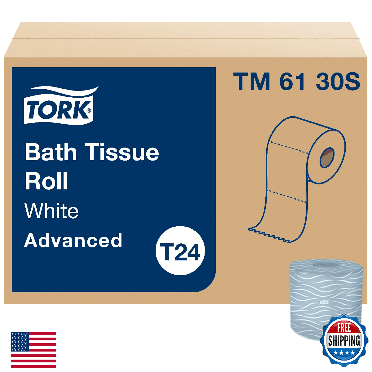 Tork Bath Tissue Roll Advanced 2-ply Biodegradable 4x3.75" 500 Sheets Case 48 - Image 1
