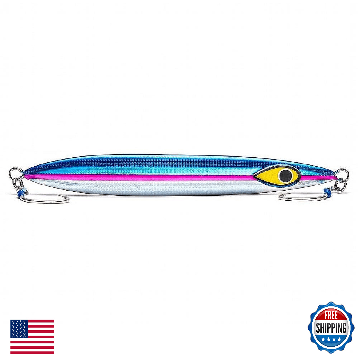 Mustad Rip Roller Slow Fall Jig 300g Silver/Pink/Blue Fishing Lure - Image 1