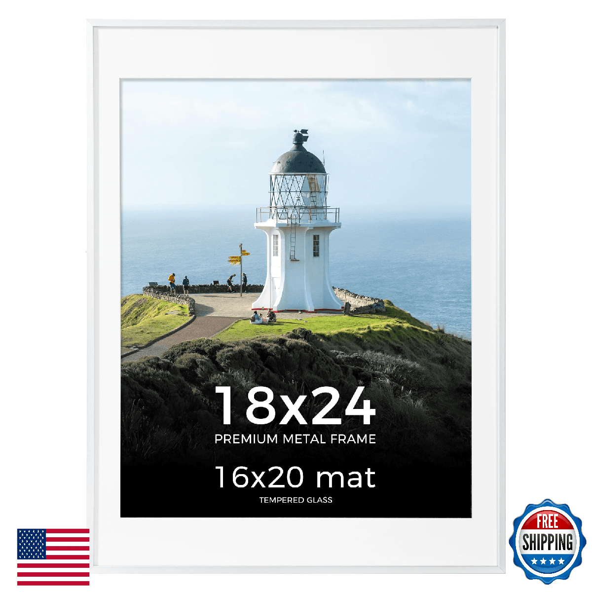 Axeman 18x24 Silver Picture Frame, High-End Aluminum Silver Photo Frame 18x24 wi - Image 1