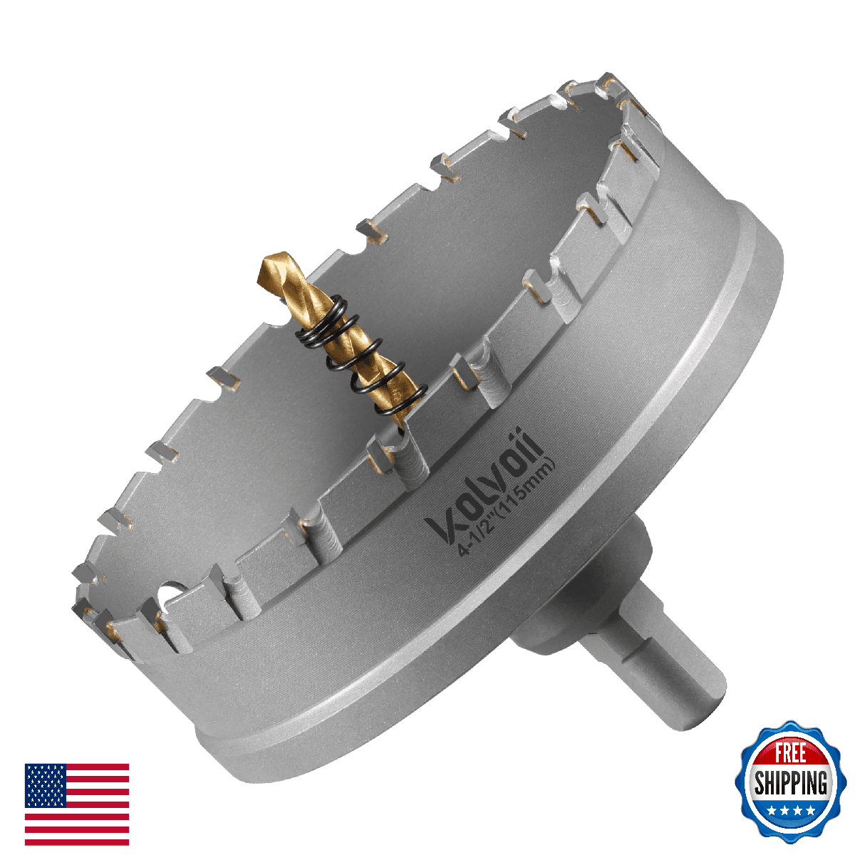 Kolvoii 4-1/2"(115mm) TCT Hole Saw for Hard Metal, Tungsten Carbide Tipped Hole - Image 1