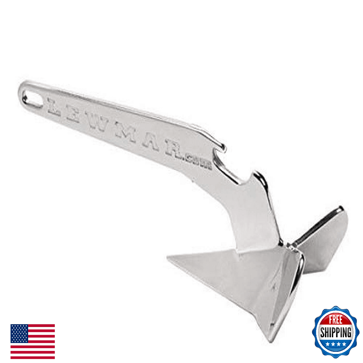 Lewmar Baby Delta Anchor Bottle Opener, 5-1/4" Mirror-Polish Stainless Steel - Image 1