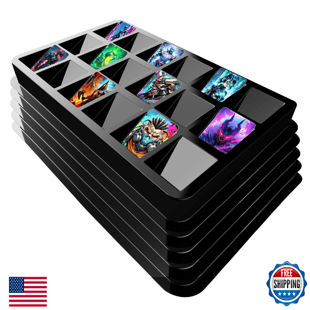 Coolbyl Card Sorting Tray 5ct – Stackable Trading Card Organizer Display Case, 1 - Image 1
