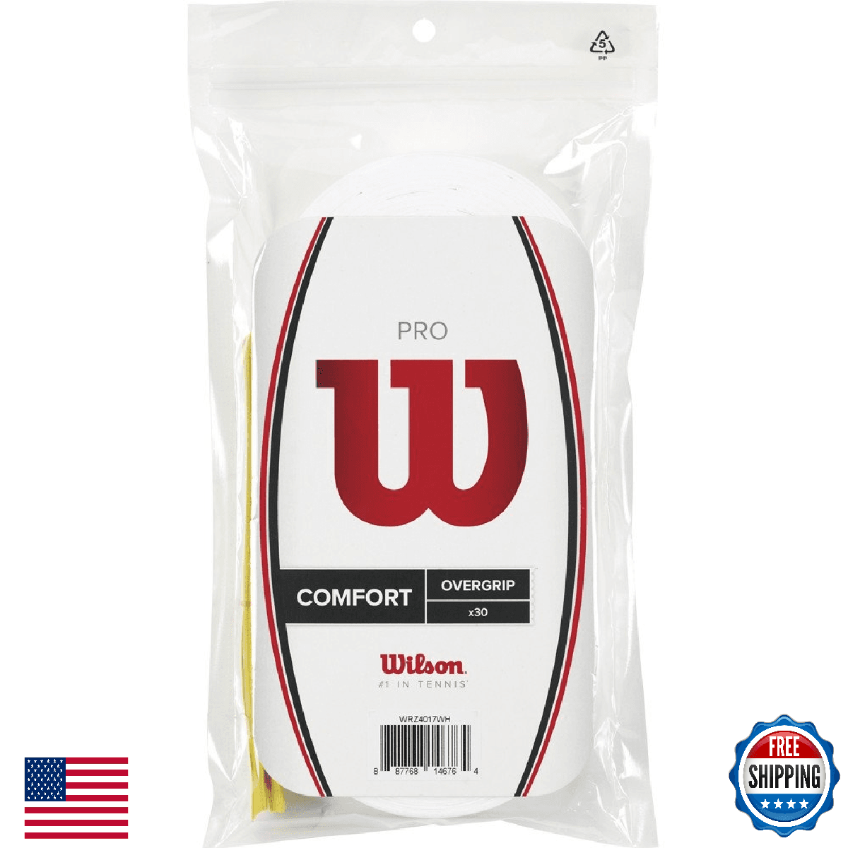 Wilson Pro Overgrip 30-Pack White - Tennis Racket Grip Tape - Image 1