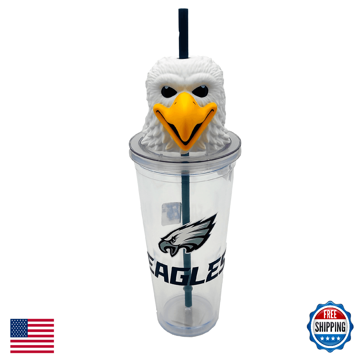 NFL Philadelphia Eagles Mascot Lid 24oz Sipper Proformance Home - Image 1