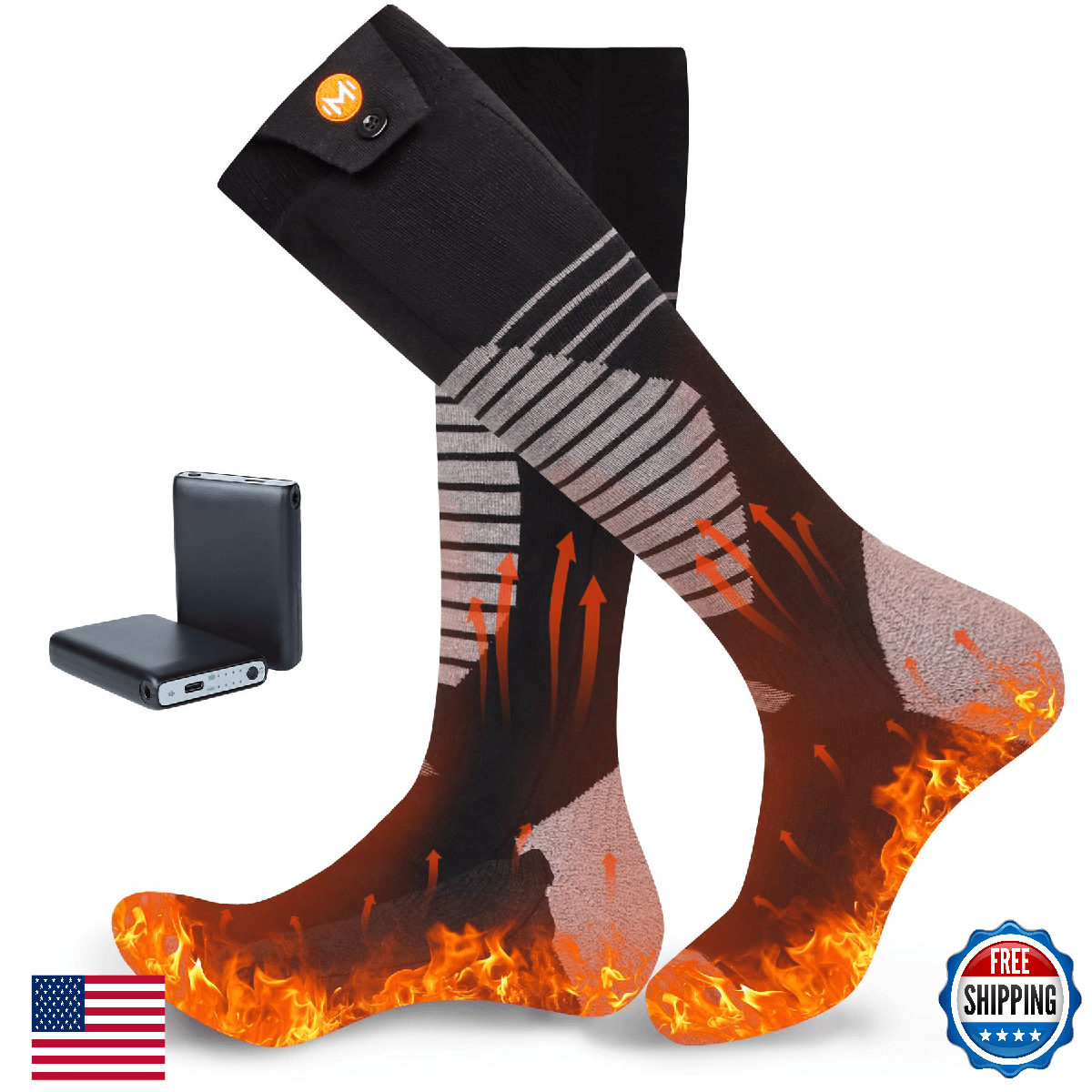 Heated Socks for Men Women, 6000mAh Battery Electric Heated Socks, Rechargeable - Image 1