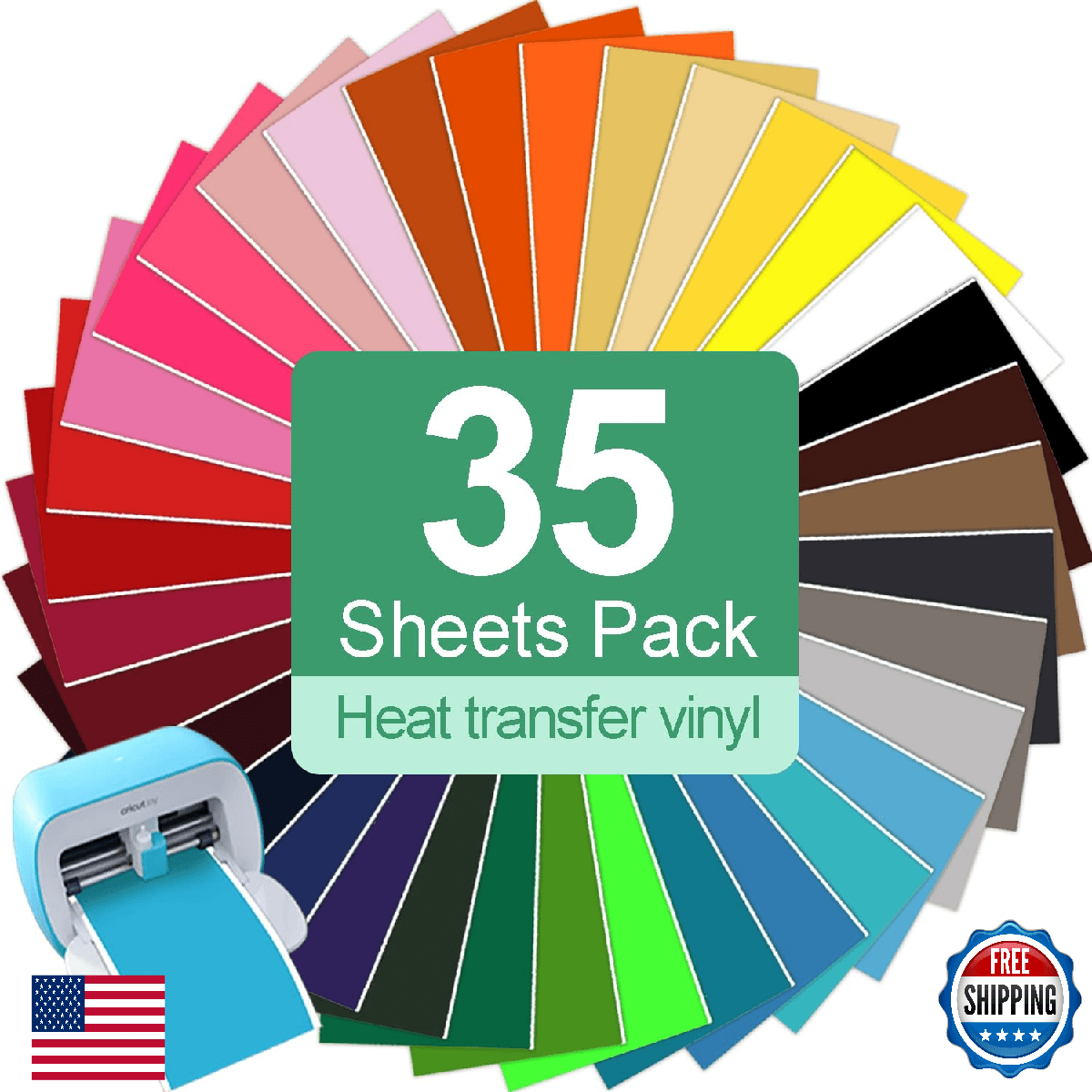 TAOYIO Smart Iron On for Cricut Joy, 15 Packs 5.5x12" HTV Heat Transfer Vinyl - Image 1