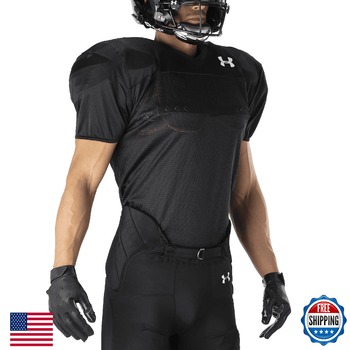 Under Armour Adult Practice Football Jersey, X-Large, Black - NEW - Image 1