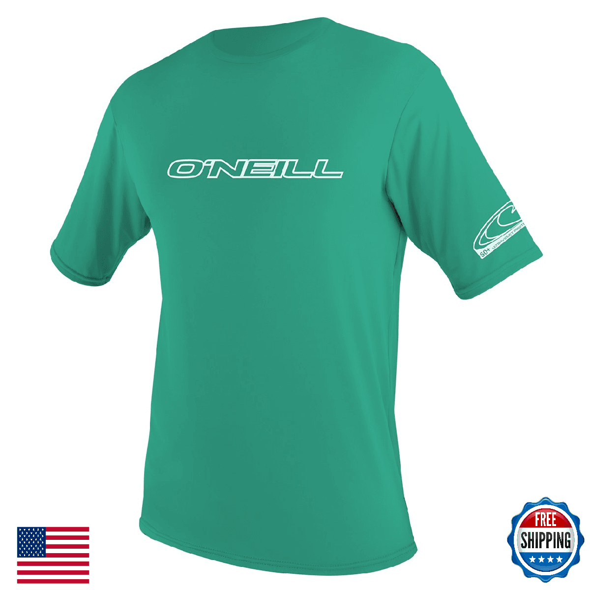 O'Neill Youth Basic Skins UPF 50+ Short Sleeve Sun Shirt, Seaglass, Size 12 - Image 1