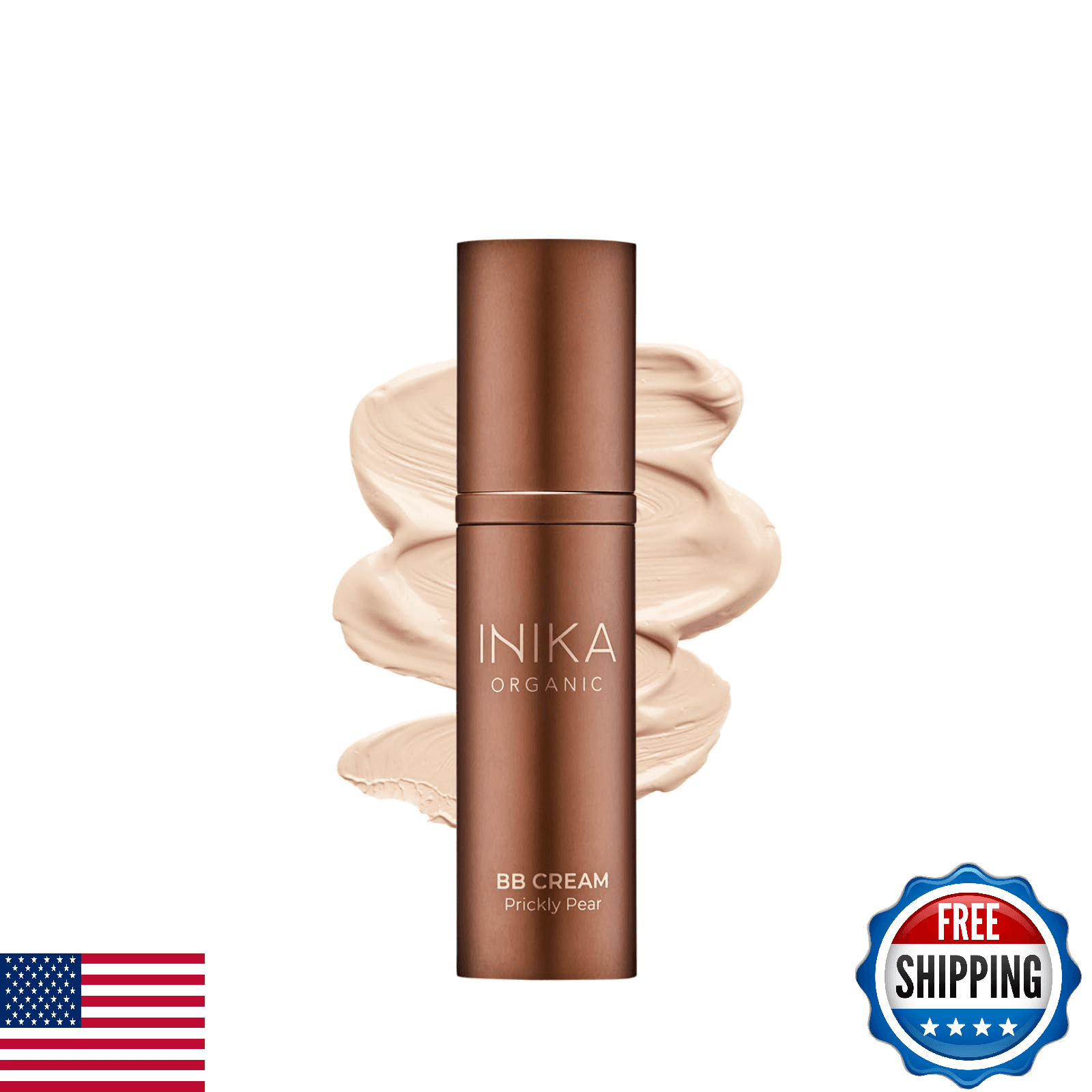 INIKA Organic BB Cream Foundation - Vegan, Hydrating, Prickly Pear & Jojoba - Image 1