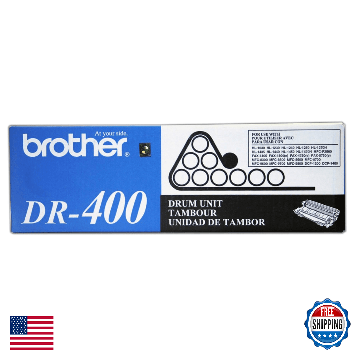 Brother DR400 Cartridge - New (Retail Packaging),Black - Image 1