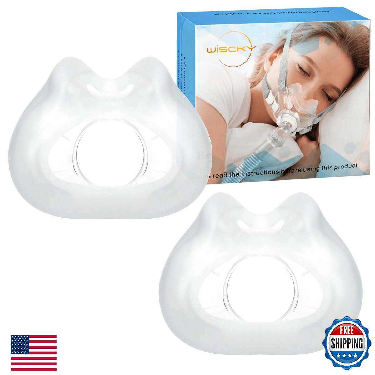 AirFit F30 Replacement Cushion 2 Pack Full Face Mask Seal Medium Compatible - Image 1