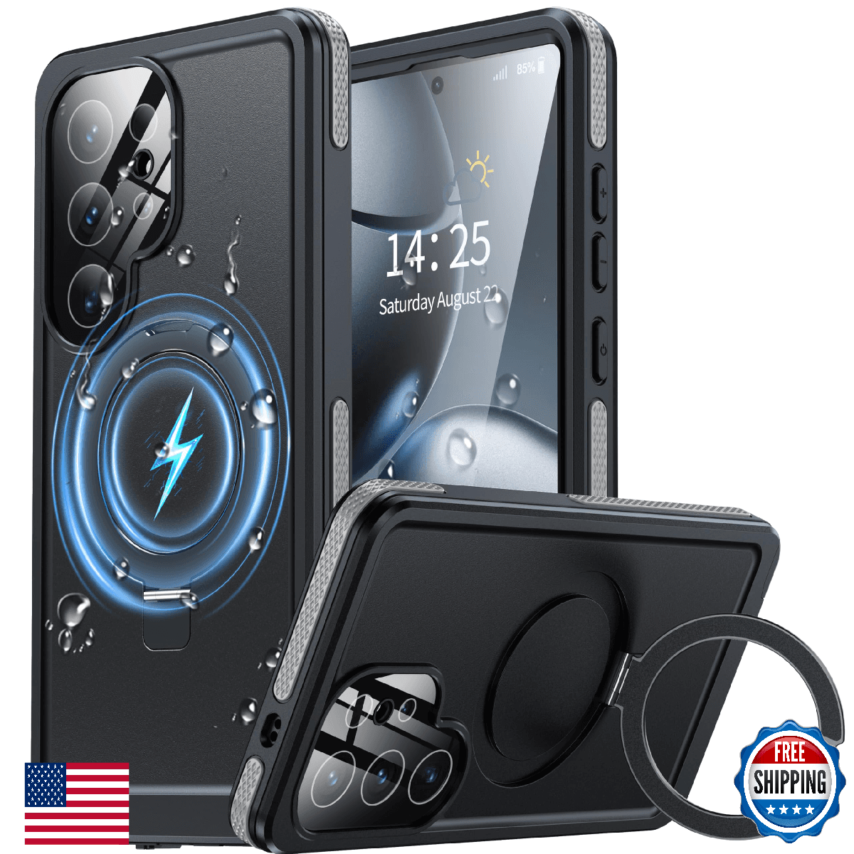 Samsung Galaxy S25 Ultra Waterproof Magnetic & Stand Case Built-in Screen Protec - Image 1
