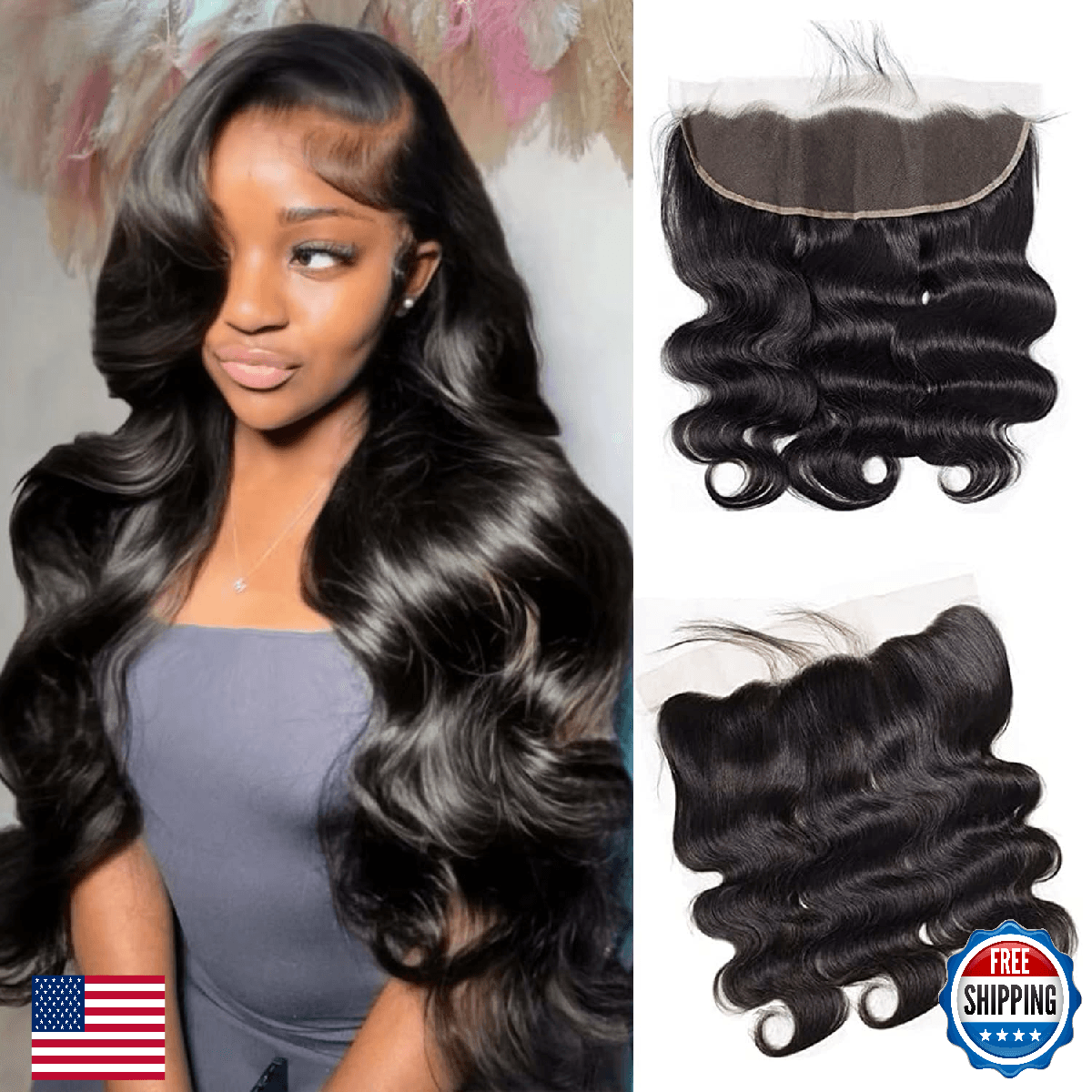 13x4 Lace Frontal Closure Body Wave Human Hair Ear to Ear HD Lace Frontal Closur - Image 1