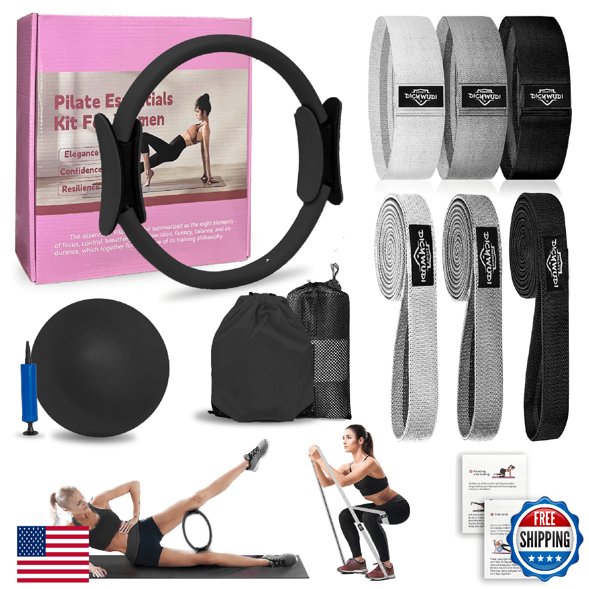 DICYWUDI Pilates Essentials Kit for Home Women, Pilates Equipment for Workouts, - Image 1