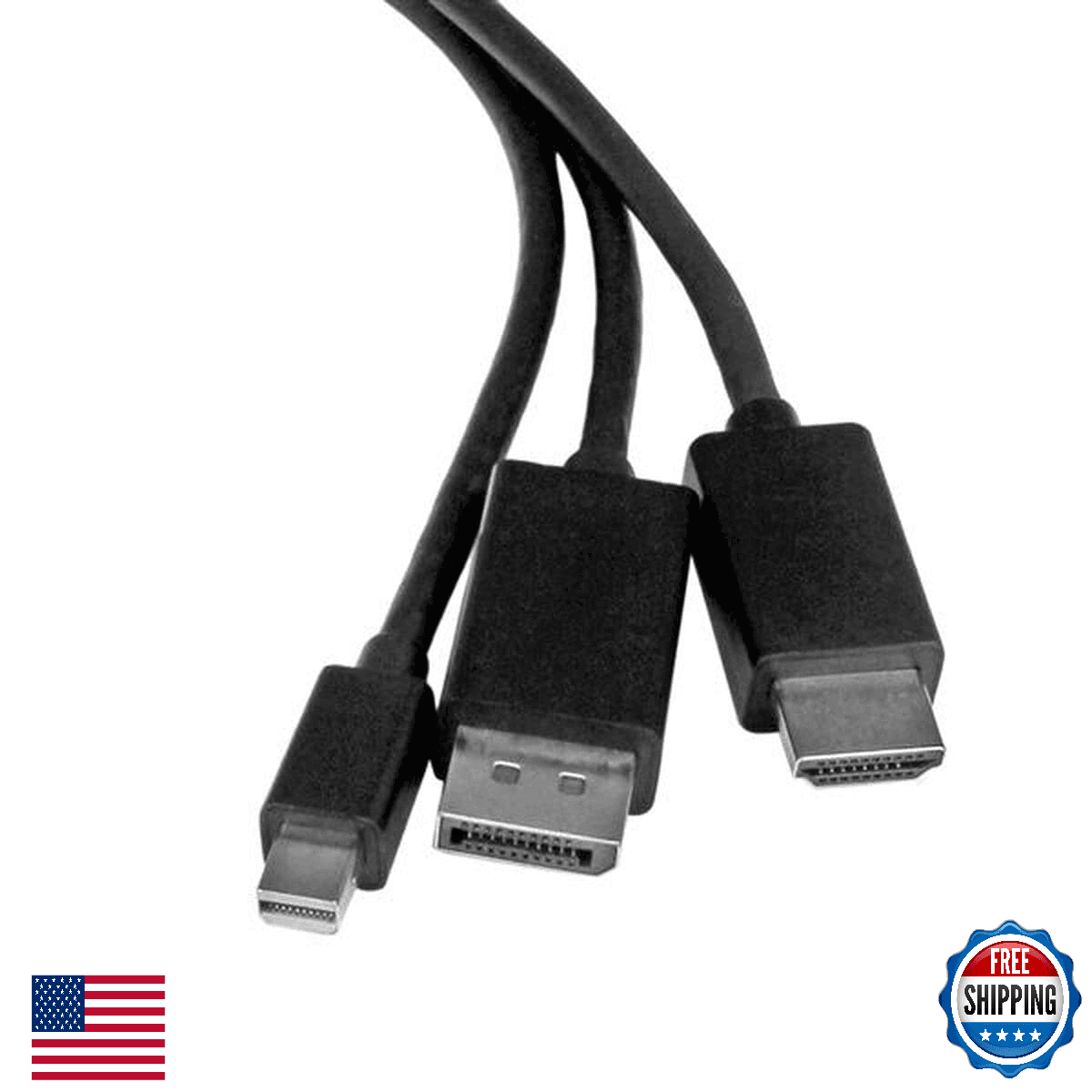 StarTech 2m 6 ft HDMI, DisplayPort or Mini DisplayPort to HDMI Converter Cable - - Image 1