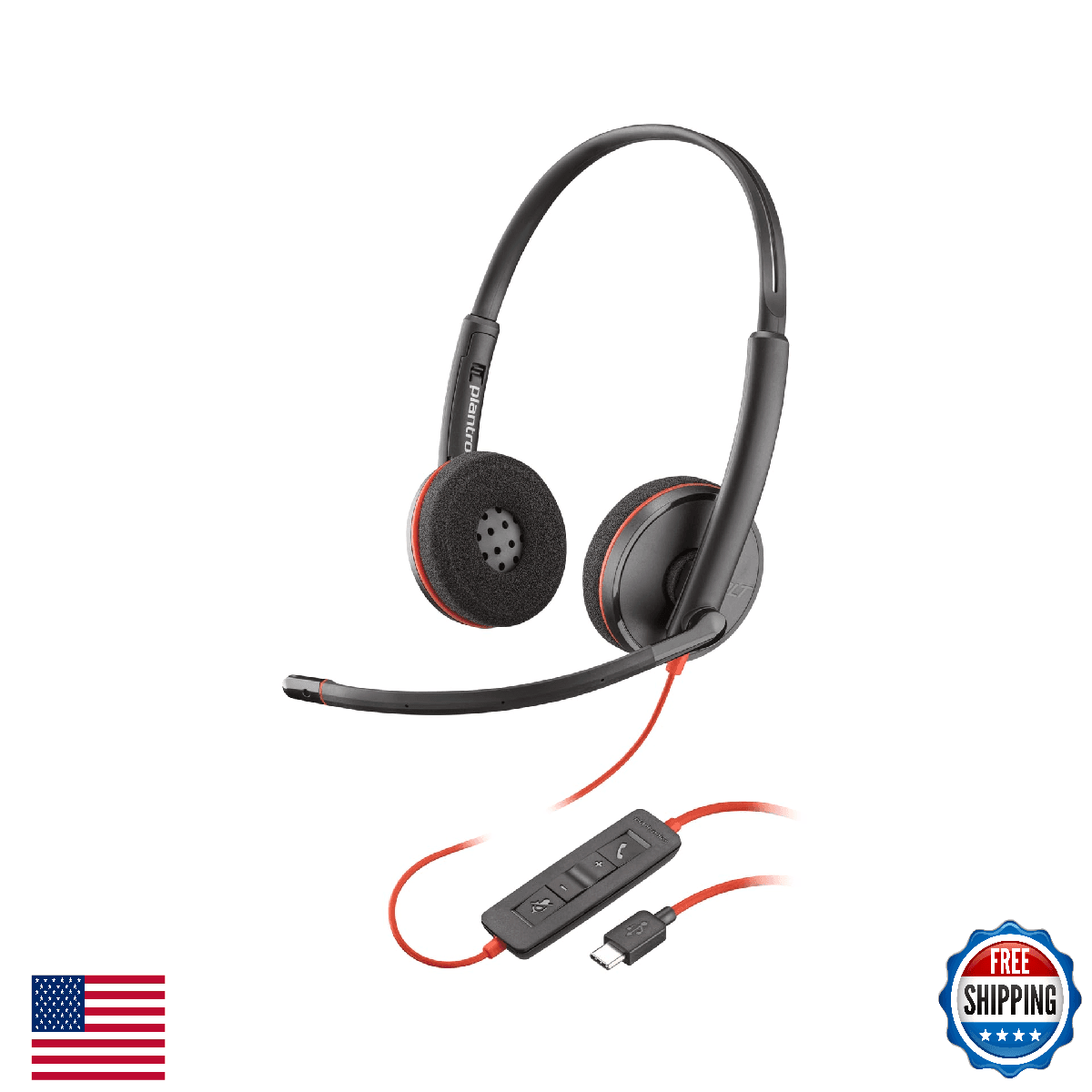 HPP Poly Blackwire 3220 Stereo USB-C Headset w/ Noise-Canceling Mic - Image 1