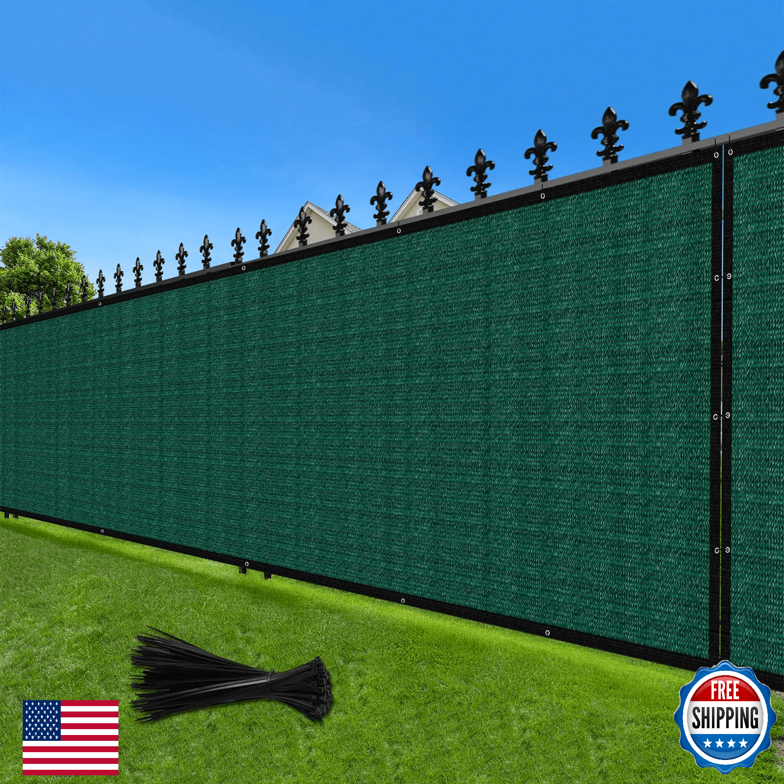 LOVE STORY 5'x50' Fence Privacy Screen Outdoor Mesh Fencing Covers Screen Fence - Image 1
