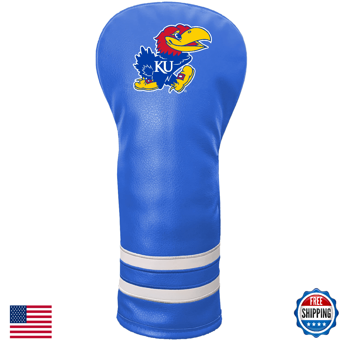 Team Golf NCAA Kansas Vintage Fairway Headcover - All Fairway, Hybrid, Utility C - Image 1