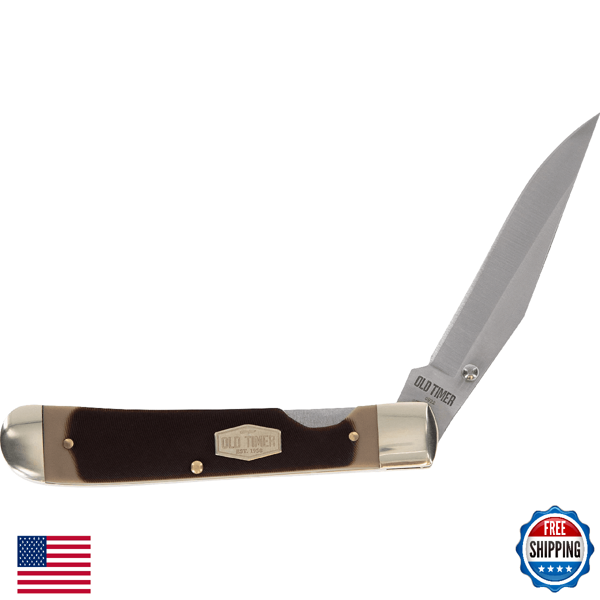 Old Timer 294OT Liner Lock Trapper 7.2" Traditional Pocket Knife High Carbon - Image 1