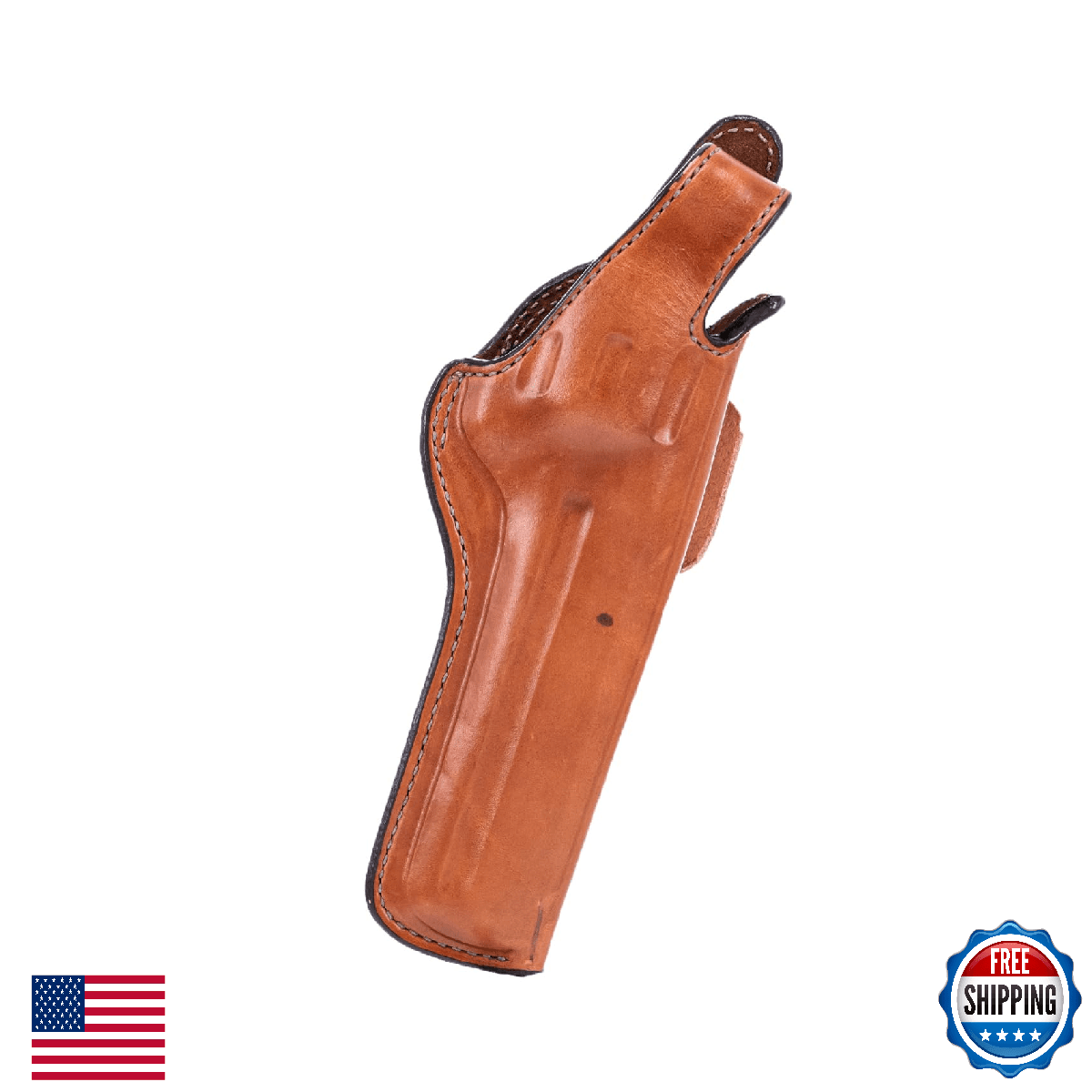 Bianchi 5BHL Thumbsnap Suede Lined Belt Holster - Revolver, Tan (80 Characters M - Image 1