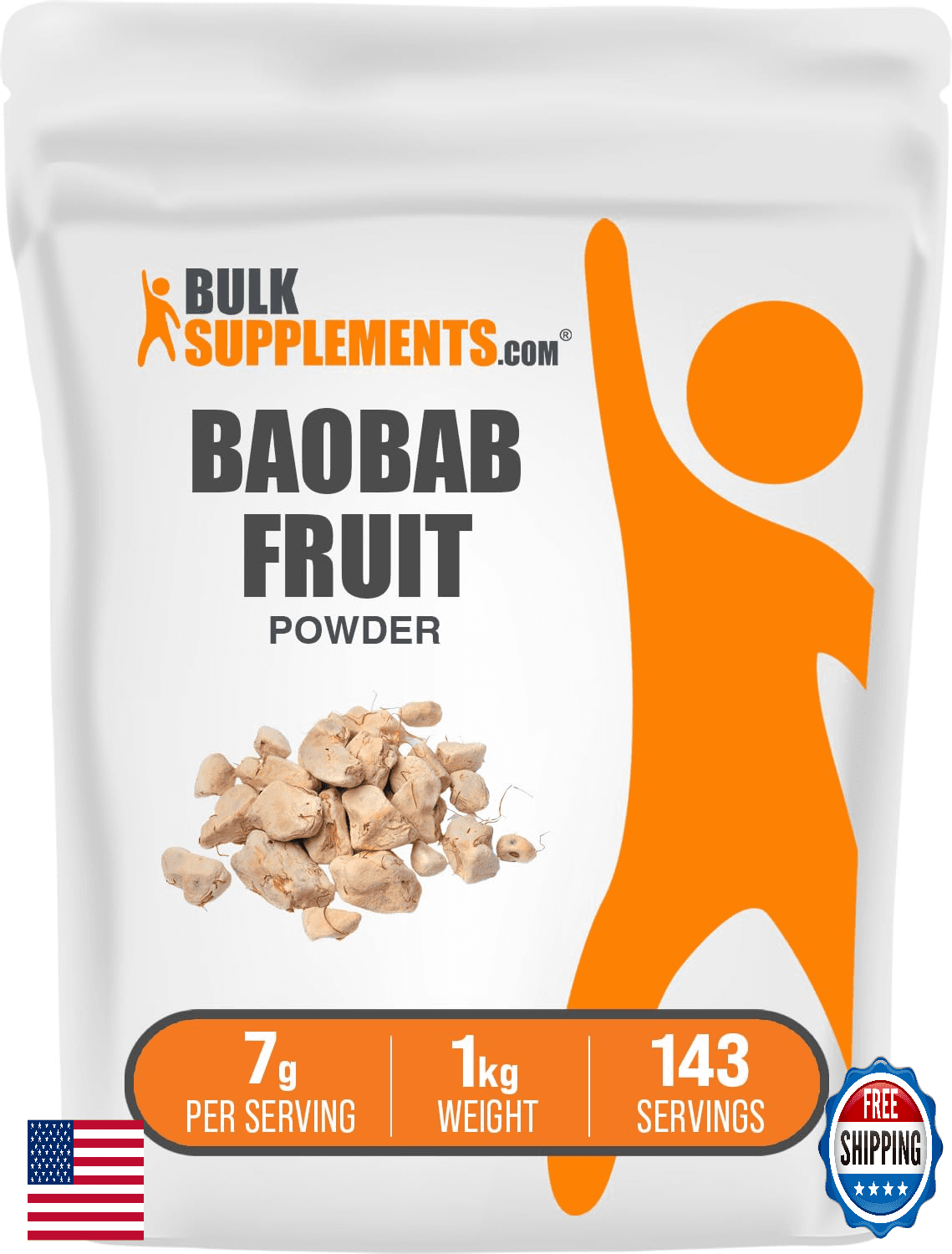 BulkSupplements Baobab Fruit Powder - Antioxidant Supplement - 80 Char Max - Image 1