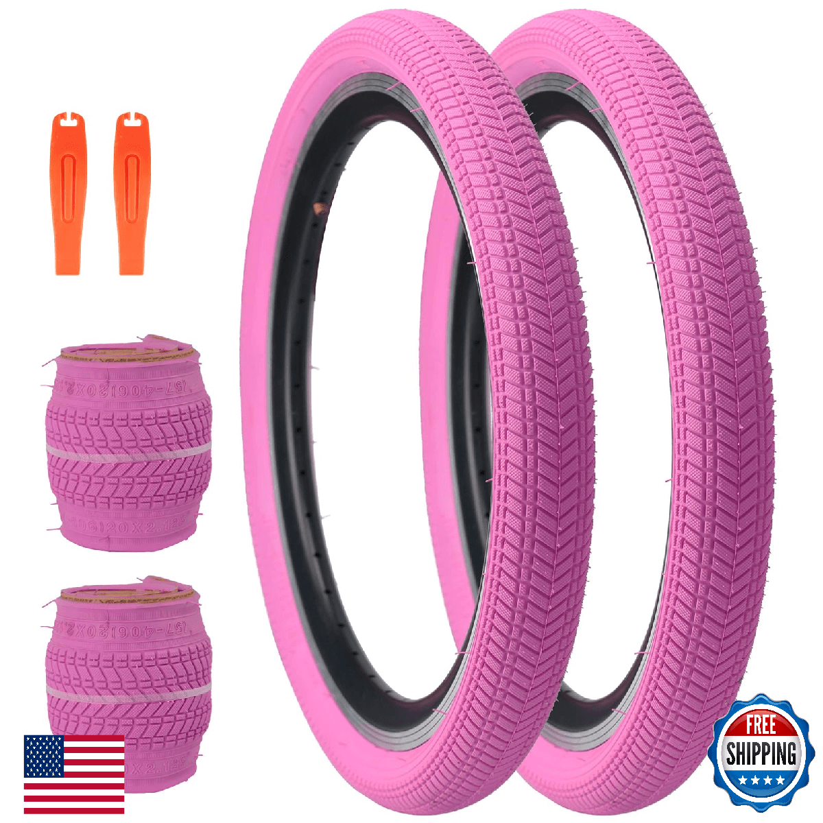 BALINGE 20 x 2.125 Bike tire 2 Pack 20 Kids Folding Replacement Tires Fits Most - Image 1