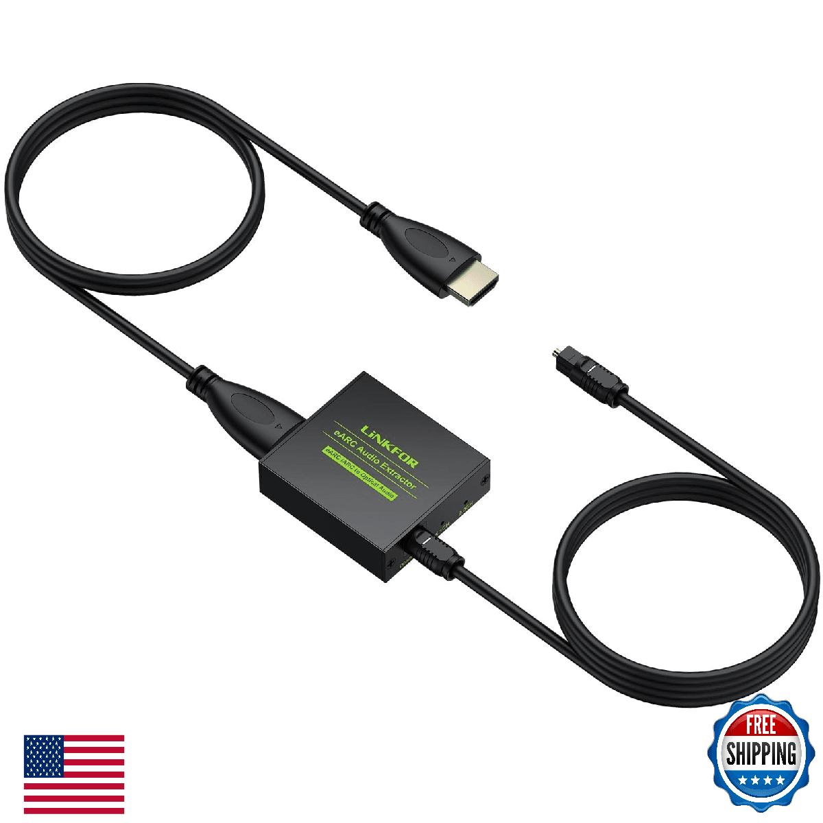 LiNKFOR eARC/ARC Audio Extractor, HDMI eARC to Optical Converter with Audio Sign - Image 1