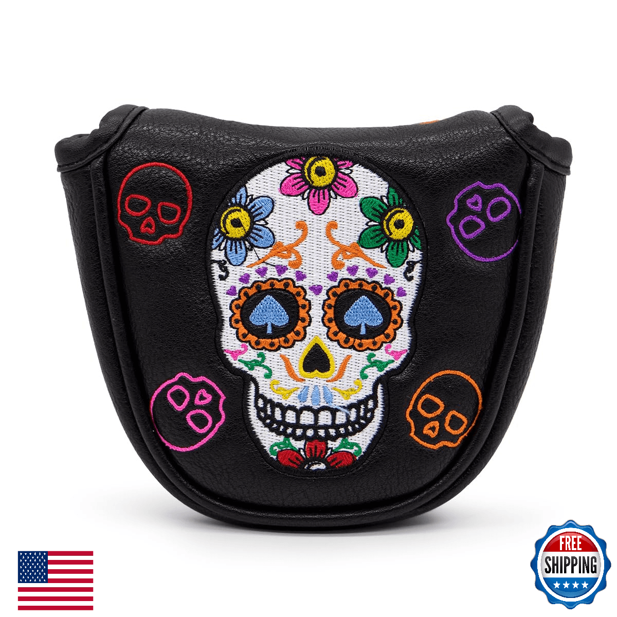 Golf Putter Cover Mallet Headcover Colorful Skeleton Magnetic Closure - Image 1