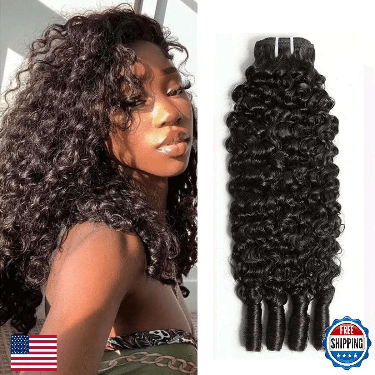 Burmese Curly Bundles Human Hair One Bundle Brazilian Virgin Hair Wet and Wavy H - Image 1