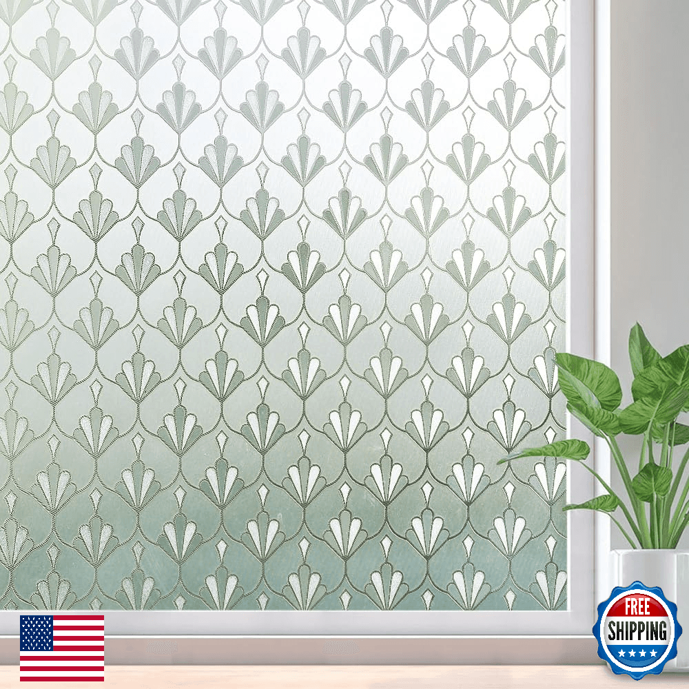 rabbitgoo Privacy Window Film Non Adhesive Frosted Glass Sun Blocking Self Stati - Image 1